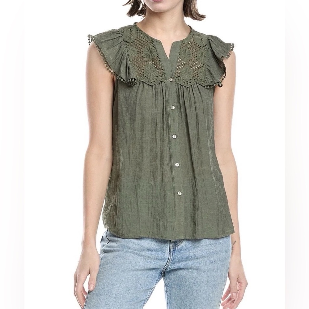 Nanette Lepore Flutter Sleeve Blouse